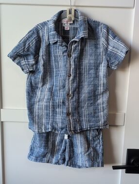 Cat & Jack Blue and White Boys Striped Shorts Set 4T